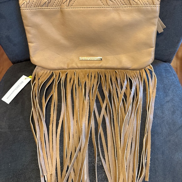 NWT BCBG Generation Faux Leather Fringed Clutch Handbag Boho - Picture 4 of 6